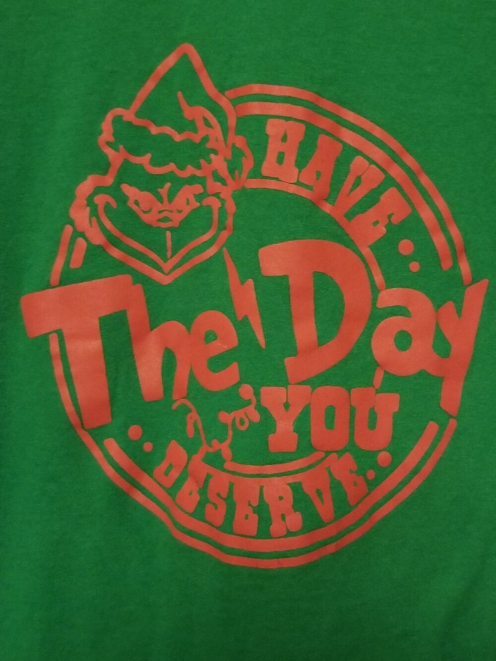 Green Graphic Red Holiday Grinch T-Shirt Size L Day You Deserve Women's Size L